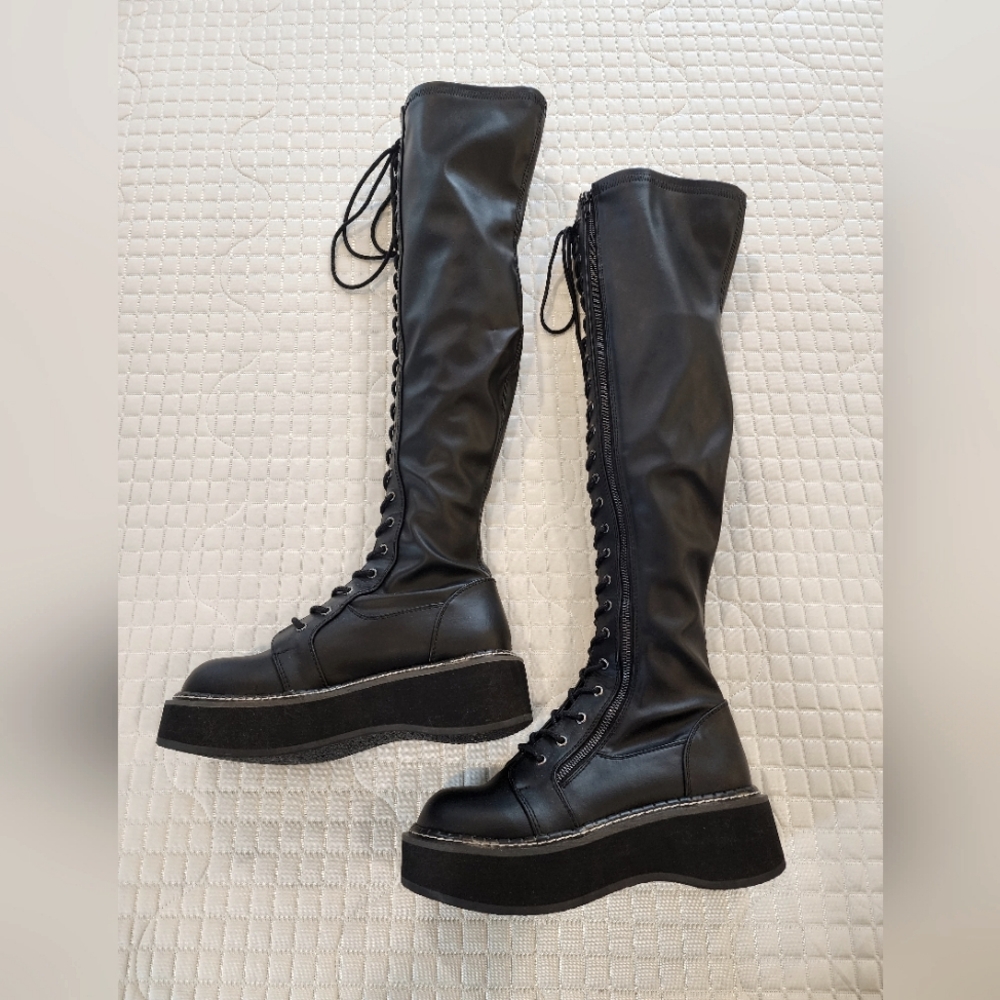 Emily-375 - Demonia Over the Knee Boots